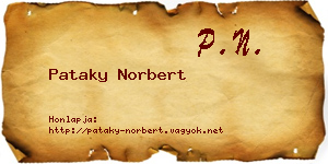 Pataky Norbert névjegykártya
